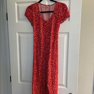 Floral Red Dress